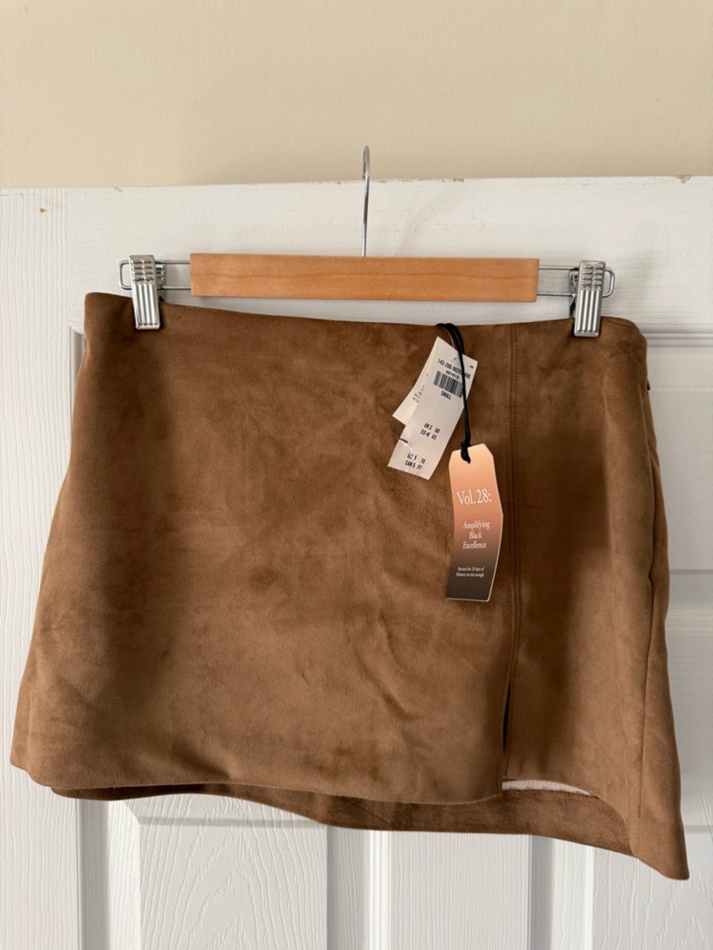 NWT Women's Faux Suede Mini Skort in Brown